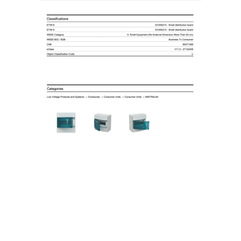 ตู้คอนซูเมอร์ยูนิตกันน้ำ 8 ช่อง ABB MISTRAL 8 MODULES (IP66 ฝาใส)_4